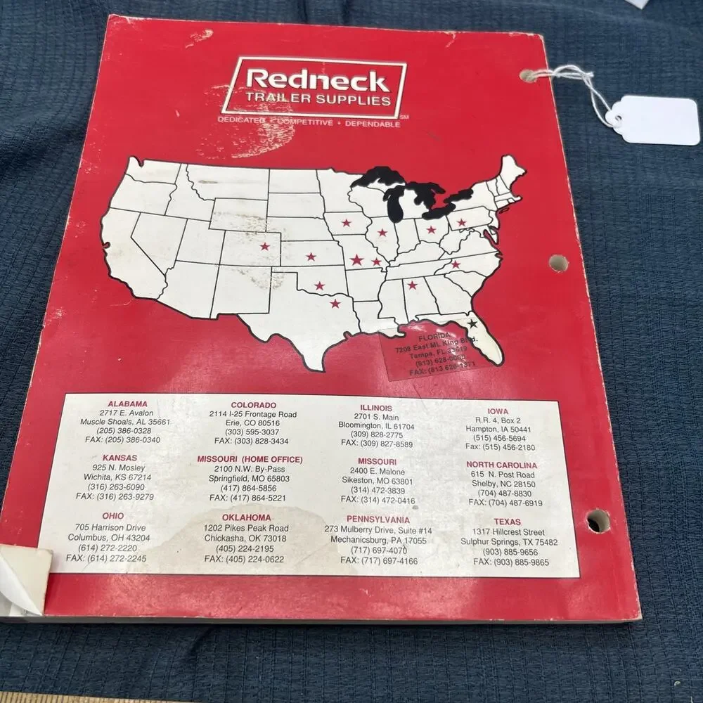 Vintage REDNECK TRAILER SUPPLIES Axle & Parts Catalog ~ 1993